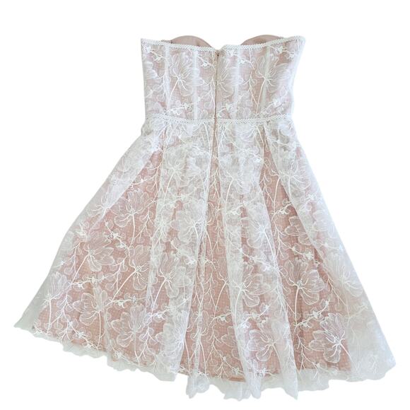 Nadine Merabi Olivia White Strapless Lace Corset Fit & Flare Dress 14 / XXL - Picture 6 of 9